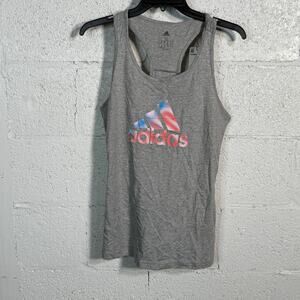 Adidas woman's Graphic tank top Grey Medium